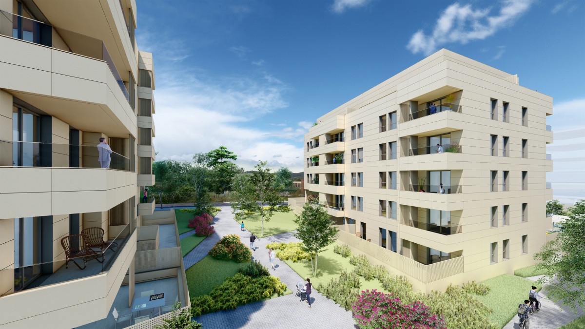 Neinor lanza una OPA sobre Aedas de 1.070 millones, que su principal accionista ya ha aceptado Archivo - Infografía de la nueva promoción de vivienda en Mungia (Bizkaia)