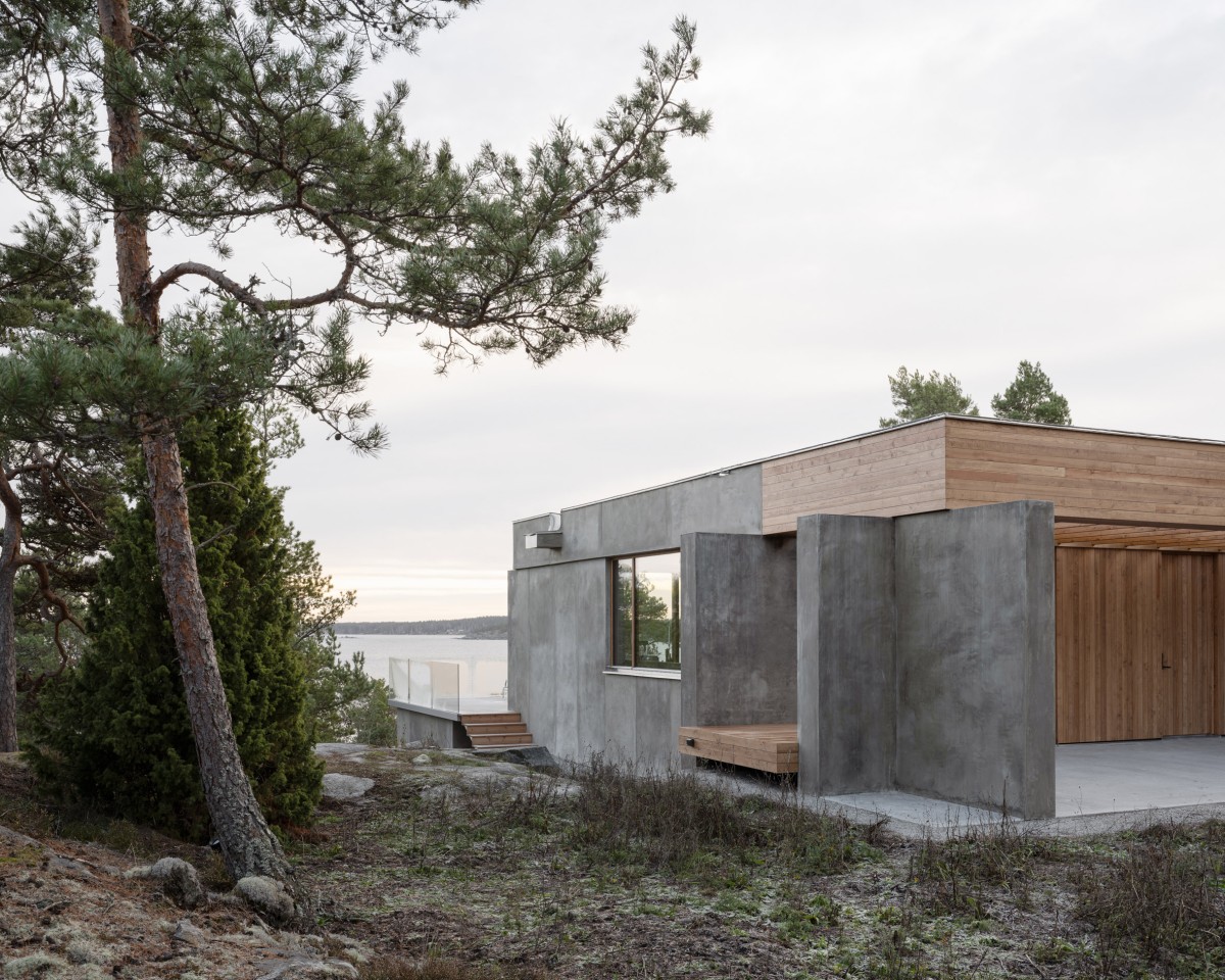 El cliente quería construir una casa minimalista de hormigón, inspirada en los búnkeres de hormigón de la costa sur de Suecia.