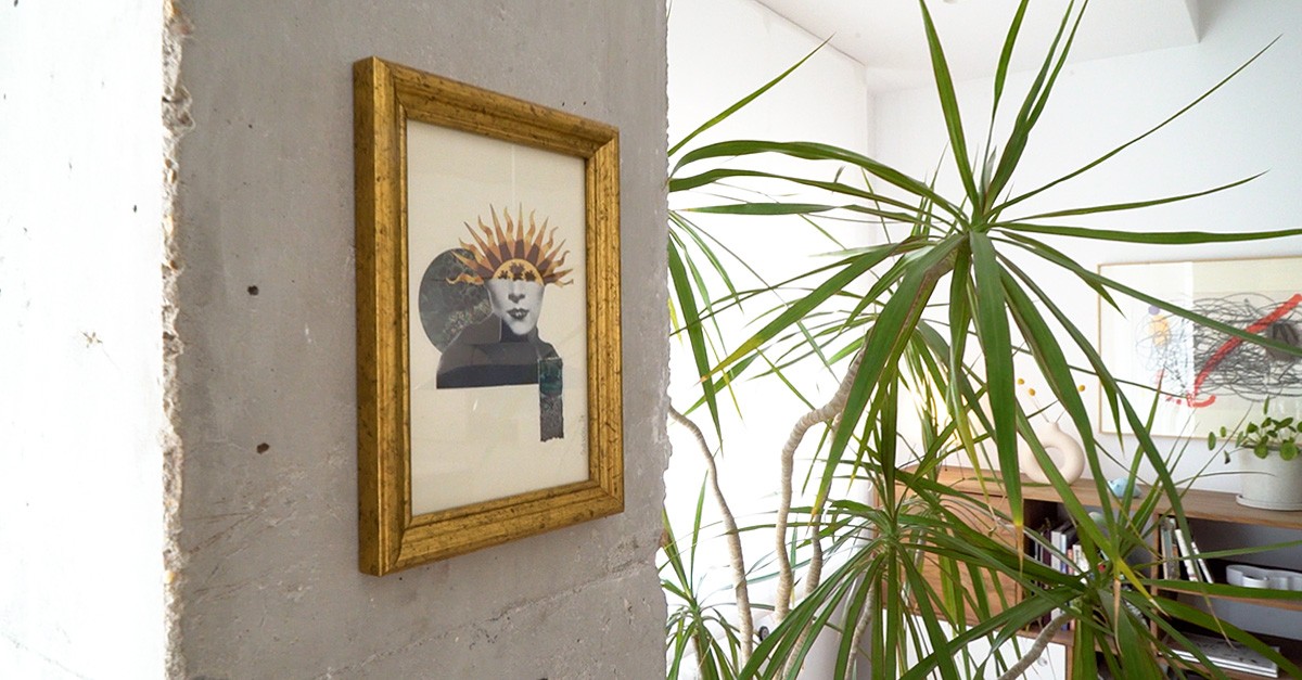 Detalle de un collage realizado por la arquitecta en su vivienda