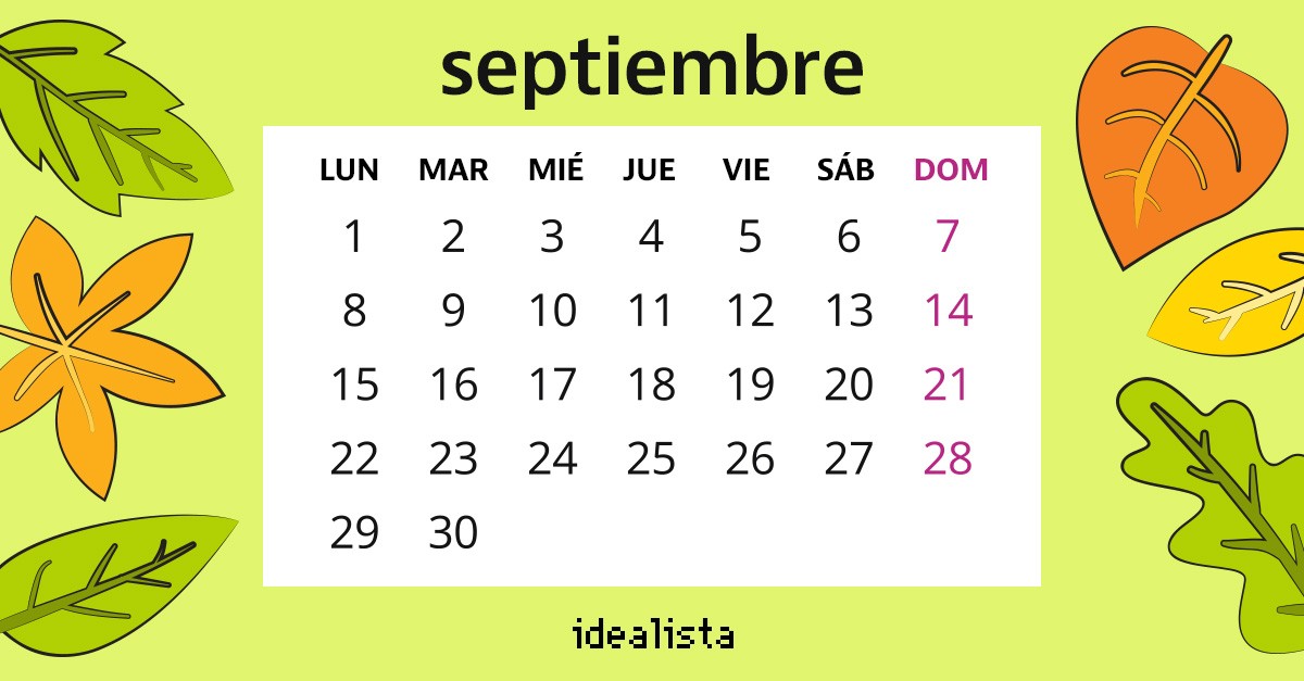 Calendario septiembre 2025