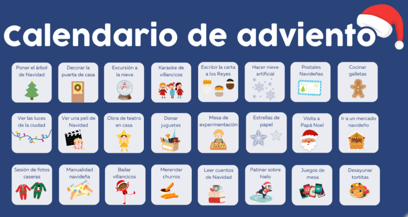 Calendario de actividades familiares