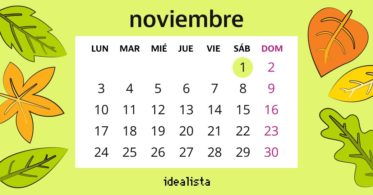 calendario noviembre 2025