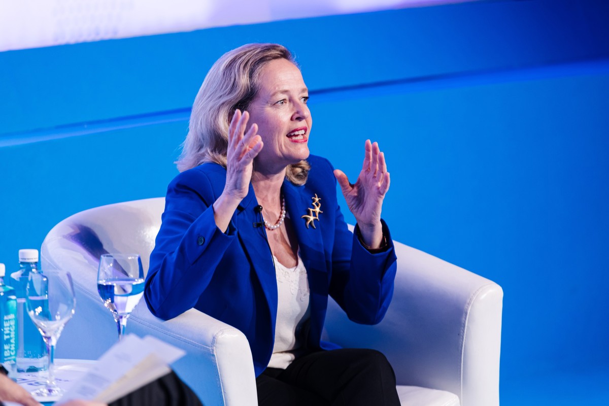 La presidenta del Banco Europeo de Inversiones, Nadia Calviño. 