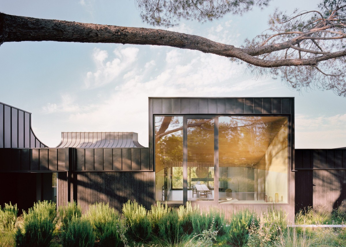 La Casa de los Cuernos, diseñada por WOJR, se eleva en Los Altos Hills y cuenta con vistas privilegiadas hacia la bahía de San Francisco.
