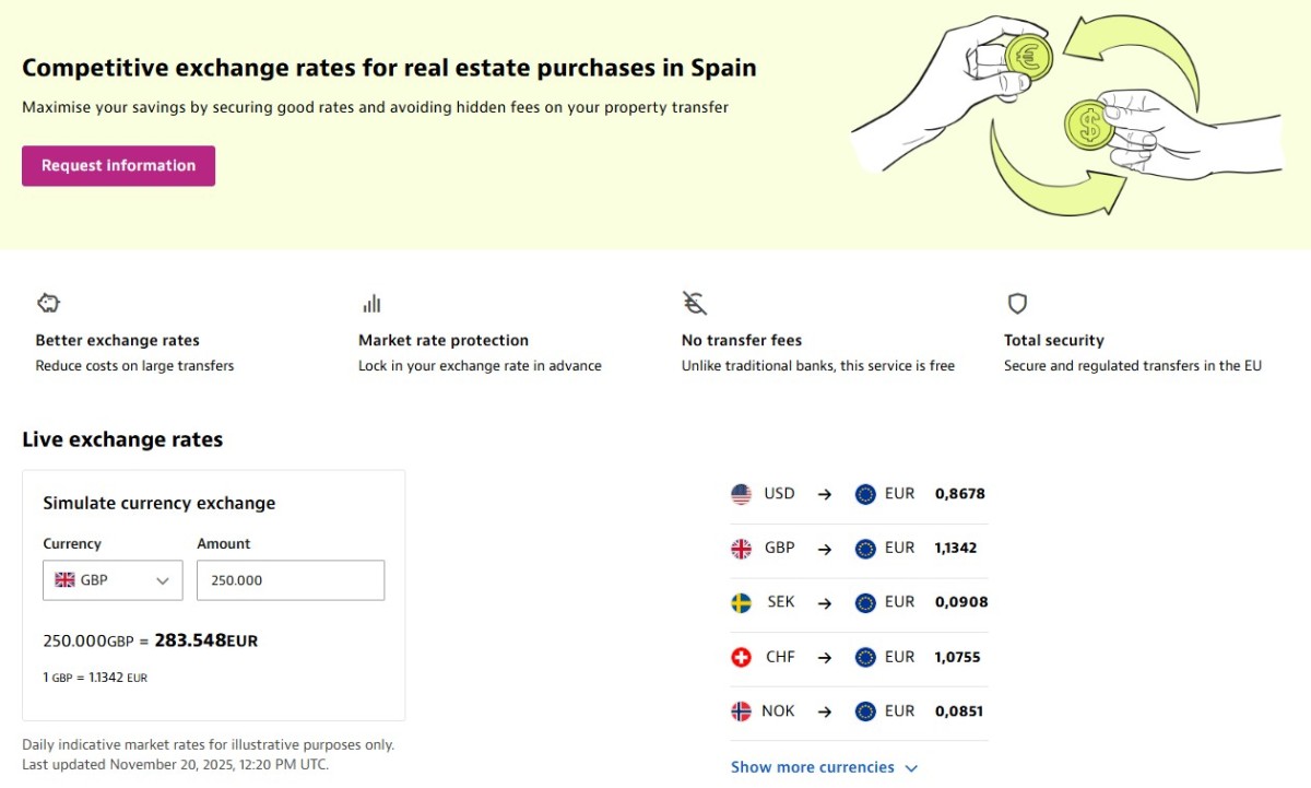 idealista currently exchange
