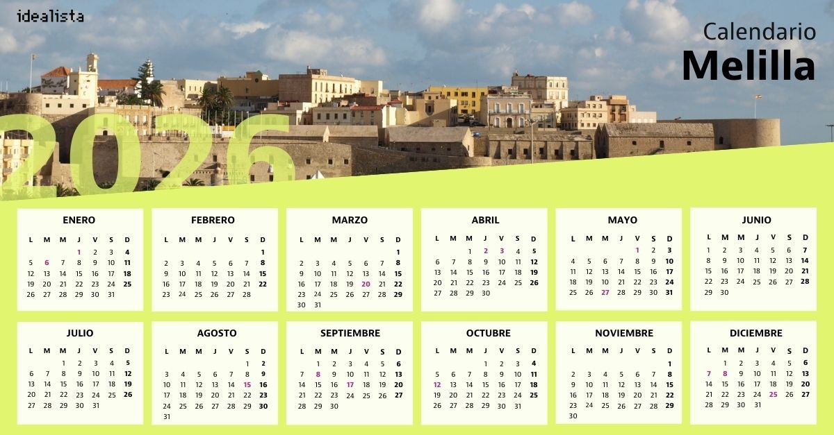 Calendrier de travail de Melilla 2026