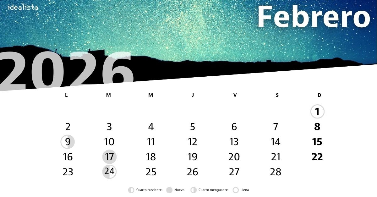 calendario lunar febrero 2026, idealista