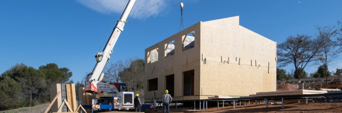 Las casas se construyen con entramado de madera