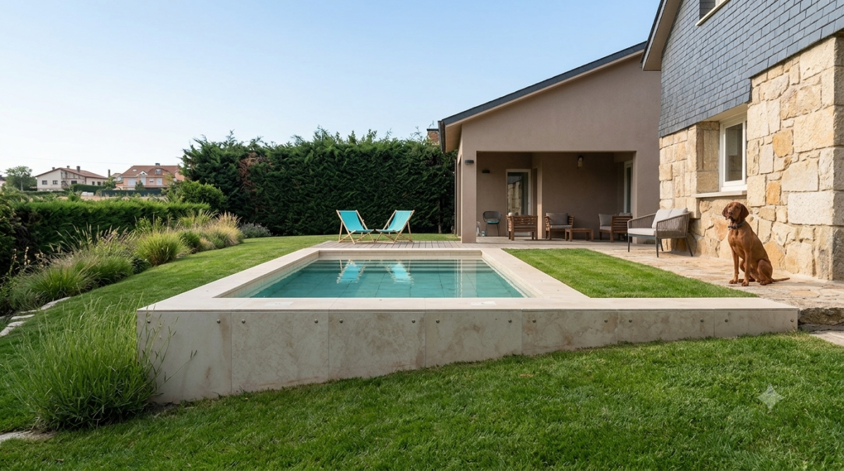 Piscina semienterrada