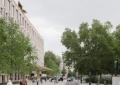 La planta baja se abrió hacia Grosvenor Square, generando una transición amable entre el espacio público y los usos comerciales del hotel.