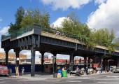 Punto de inicio del High Line, en el cruce entre las calles Gansevoort y Washington, en Meatpacking District.