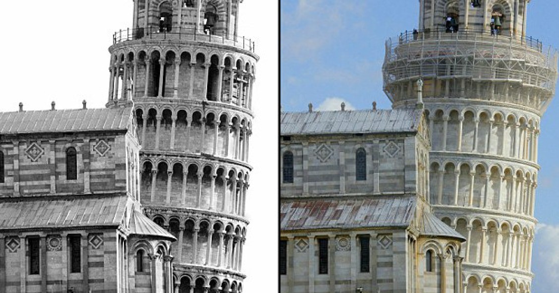 La (cada vez menos) inclinada torre de pisa