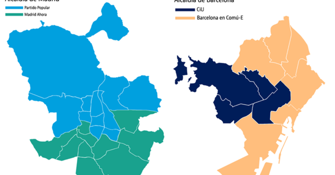 Madrid y Barcelona, ‘partidas’ en dos tras las votaciones del 24-M