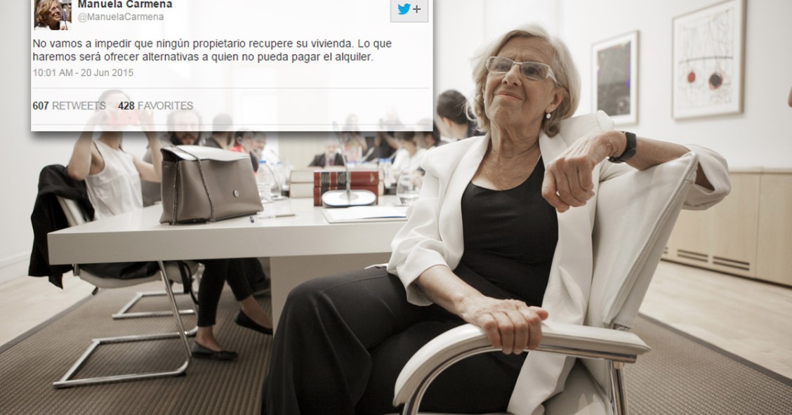 Manuela Carmena abandona la idea de paralizar los desahucios de alquiler