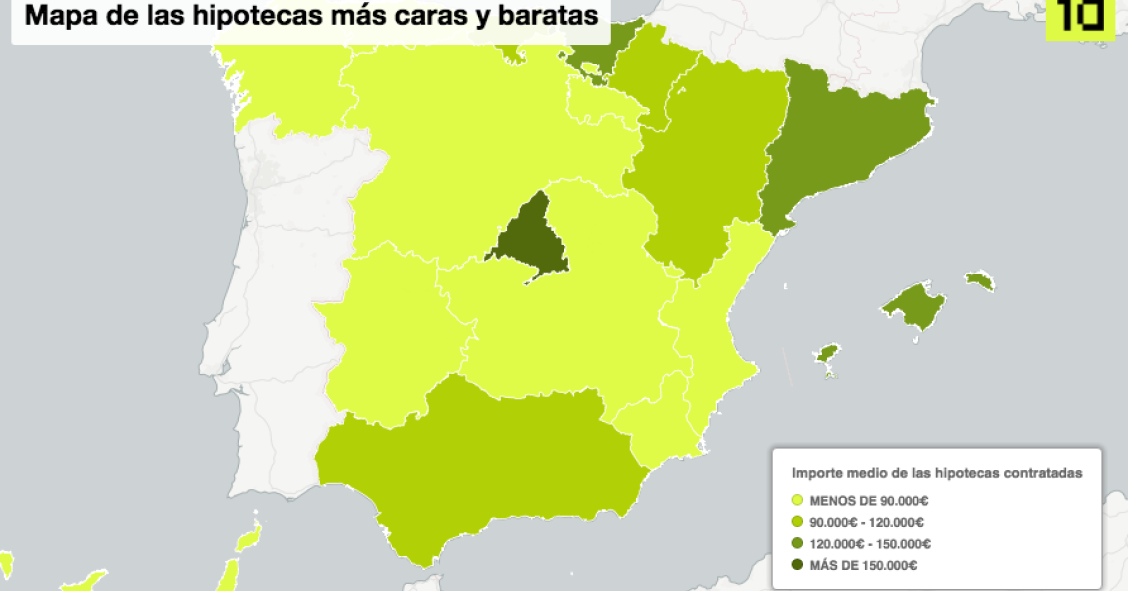 Mapa de las hipotecas: en qué CCAA se pide más dinero al banco para comprar casa