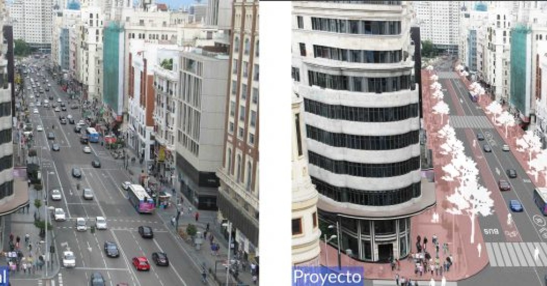 Más aceras, más vegetación y menos coches: así será la nueva Gran Vía de Madrid
