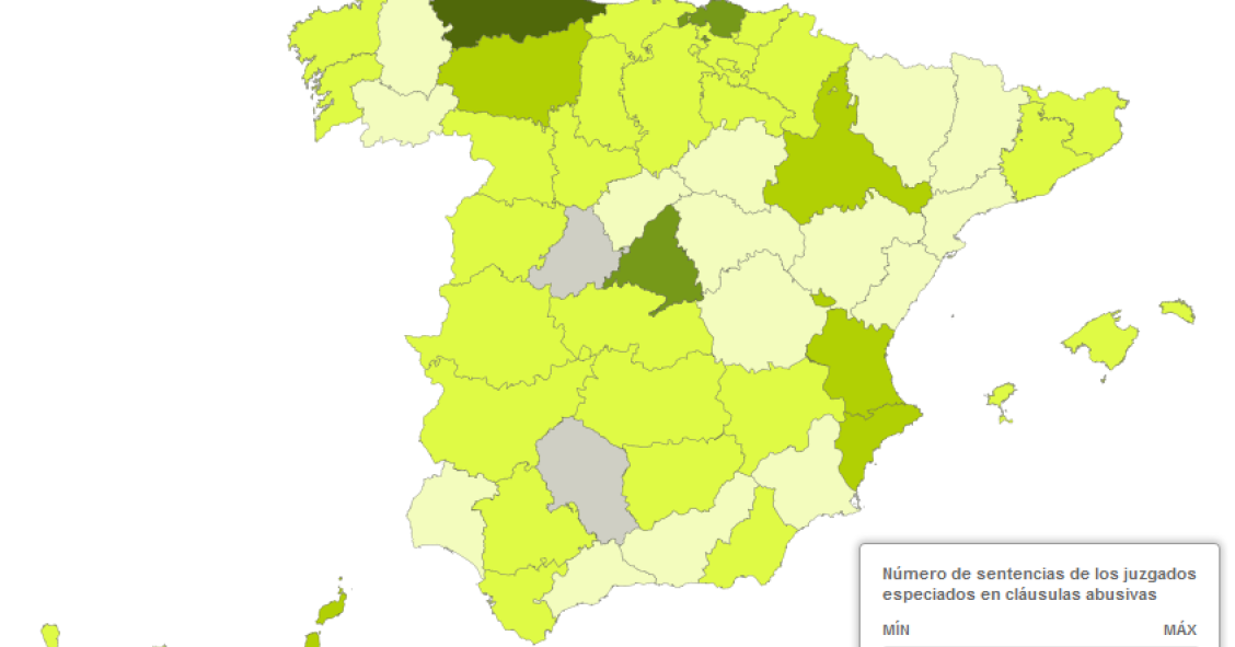 Estos son los juzgados especializados en cláusulas abusivas que han dictado más sentencias