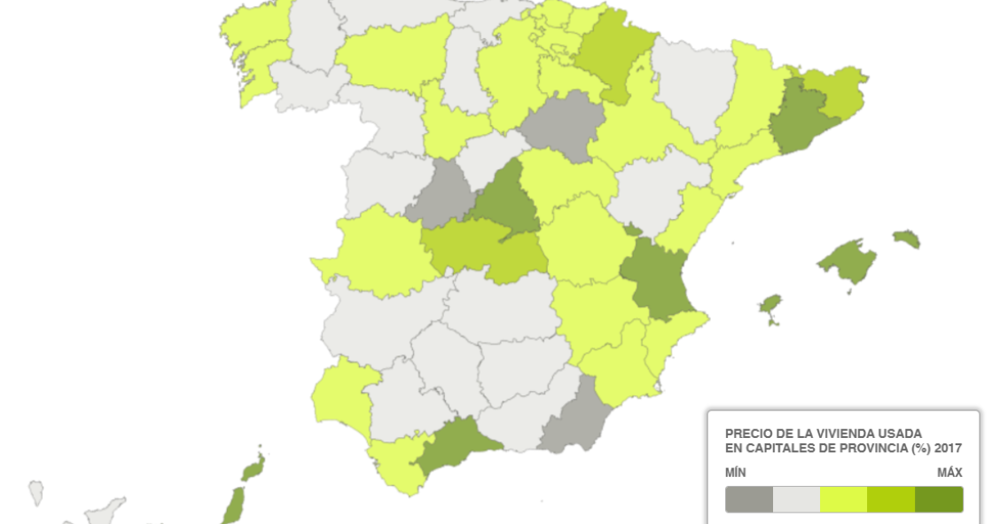 El precio de la vivienda de segunda mano sube un 2,4% en 2017
