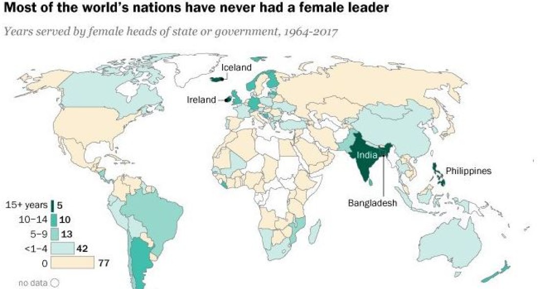Imagen del día: Dónde han gobernado más mujeres desde los años 60
