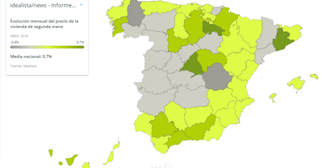 El precio de la vivienda usada sube un 0,7% en abril: Madrid es por primera vez la provincia más cara