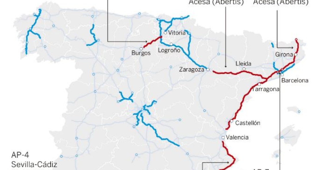 Imagen del día: Los tramos de autopistas de peaje que vencen y pasarán a ser del Estado