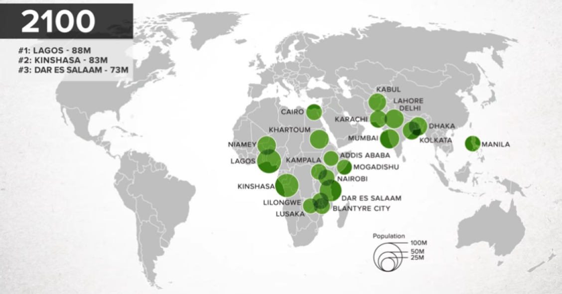 Imagen del día: Las megaciudades del planeta en 2100