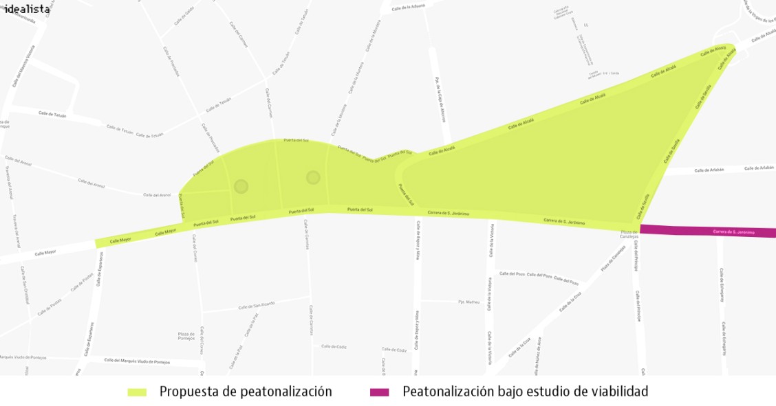 La Puerta del Sol de Madrid será totalmente peatonal a lo largo de esta legislatura