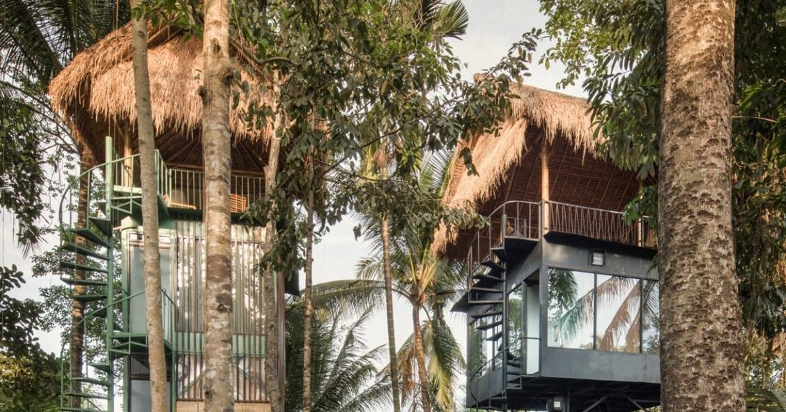 Un hotel en altura con forma de cabaña para disfrutar de la naturaleza exuberante de Bali