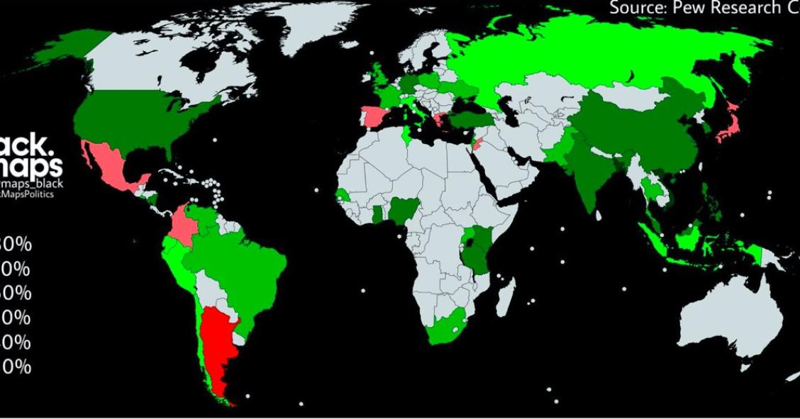 Imagen del día: opinión sobre la libertad de mercado por países