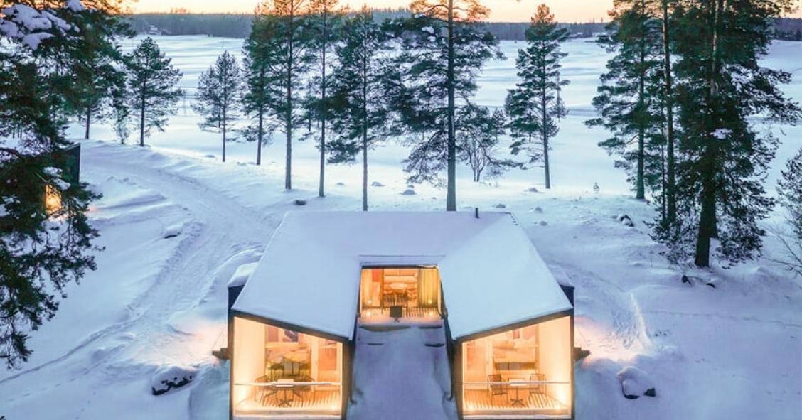 Un resort de cabañas prefabricadas para disfrutar de la naturaleza salvaje de Finlandia 