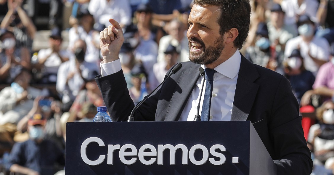 El presidente del PP, Pablo Casado