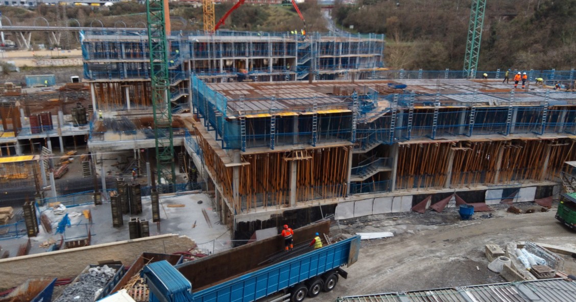 Obras de construcción de un edificio