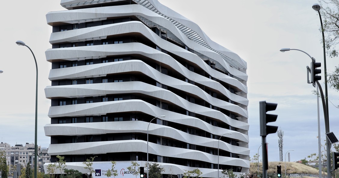 Edificio de viviendas en construcción en Madrid (España)