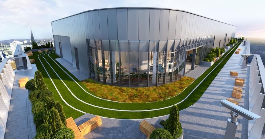 Terraza del edificio de oficinas en Glasgow