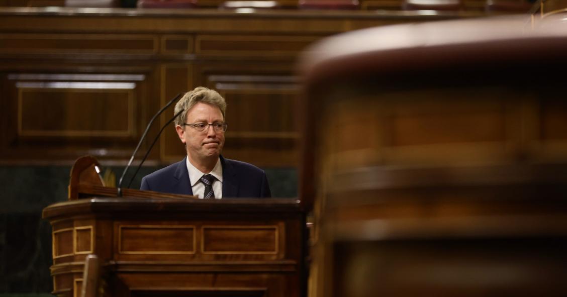 El portavoz del PDeCAT en el Congreso, Ferran Bel, en una sesión plenaria, en el Congreso