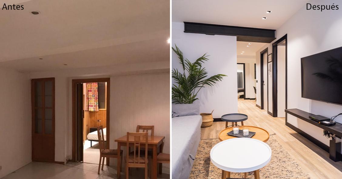 antes y después en un apartamento de 54m2