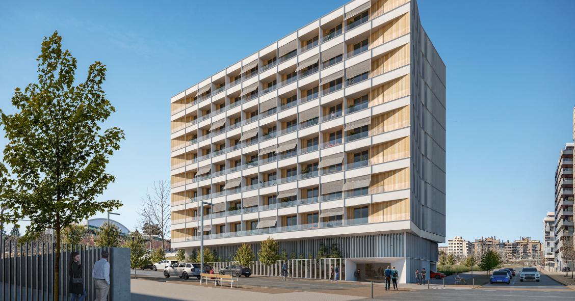 Kategora invierte 22 millones en un ‘coliving’ de nueve plantas en Pamplona