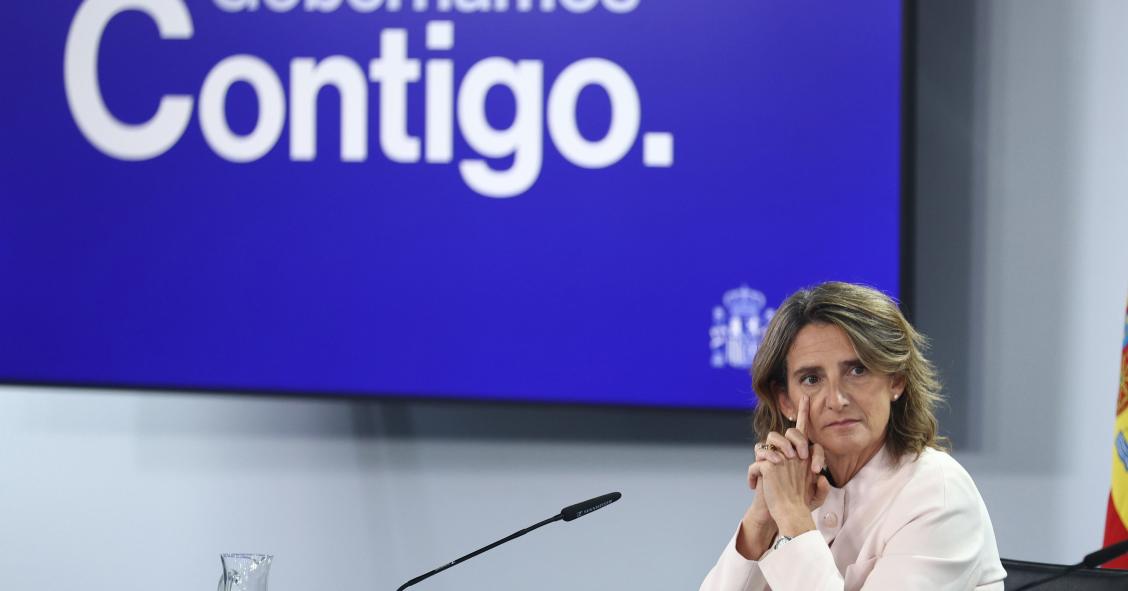 La vicepresidenta tercera y ministra para la Transición Ecológica y el Reto Demográfico, Teresa Ribera, durante una rueda de prensa posterior al Consejo de Ministros.