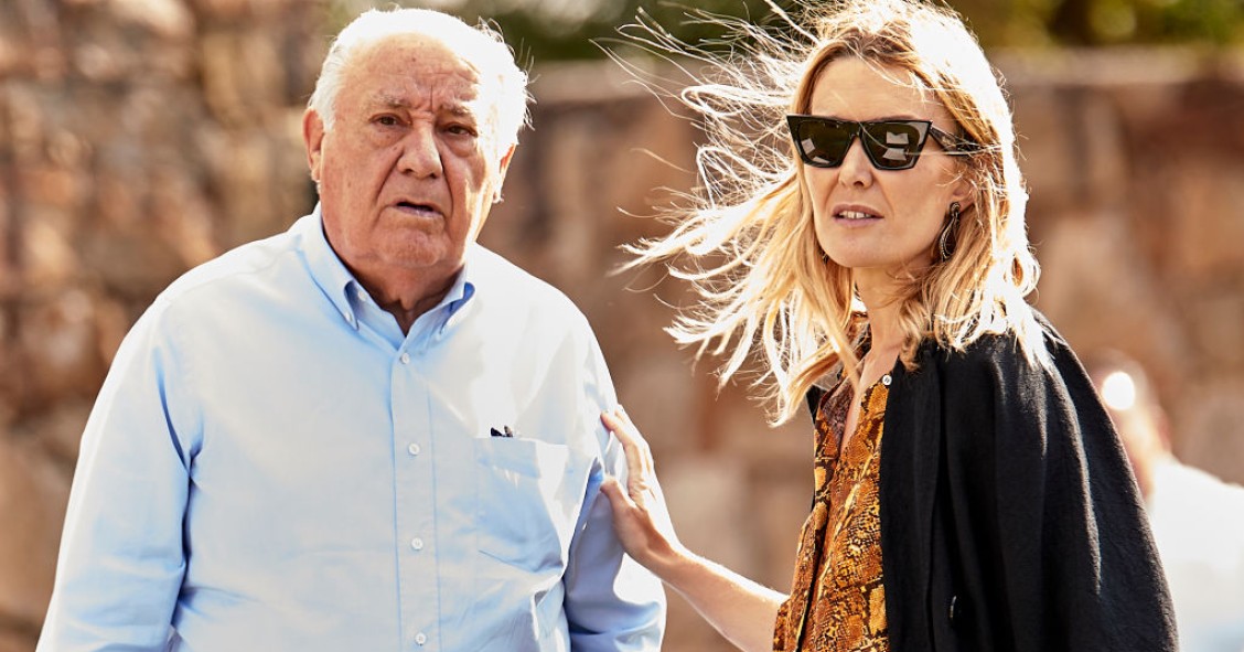 Amancio Ortega y su hija Marta Ortega, en 2018