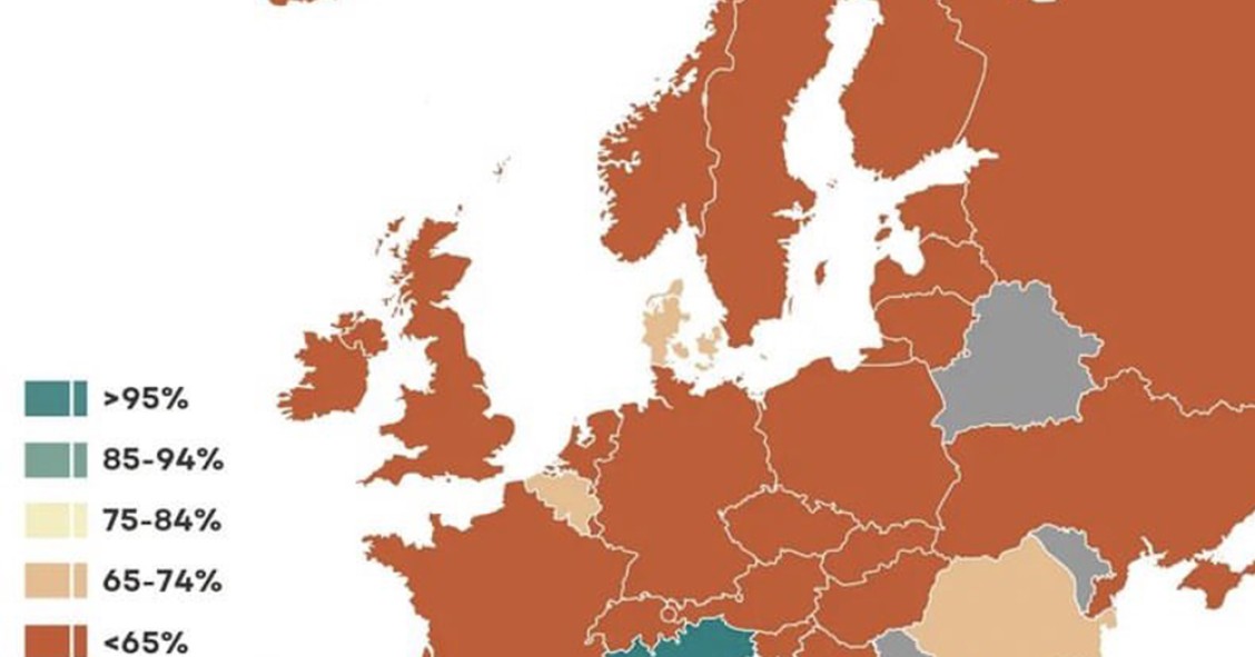 Em que países da Eurpa as pessoas tomam mais vezes banho