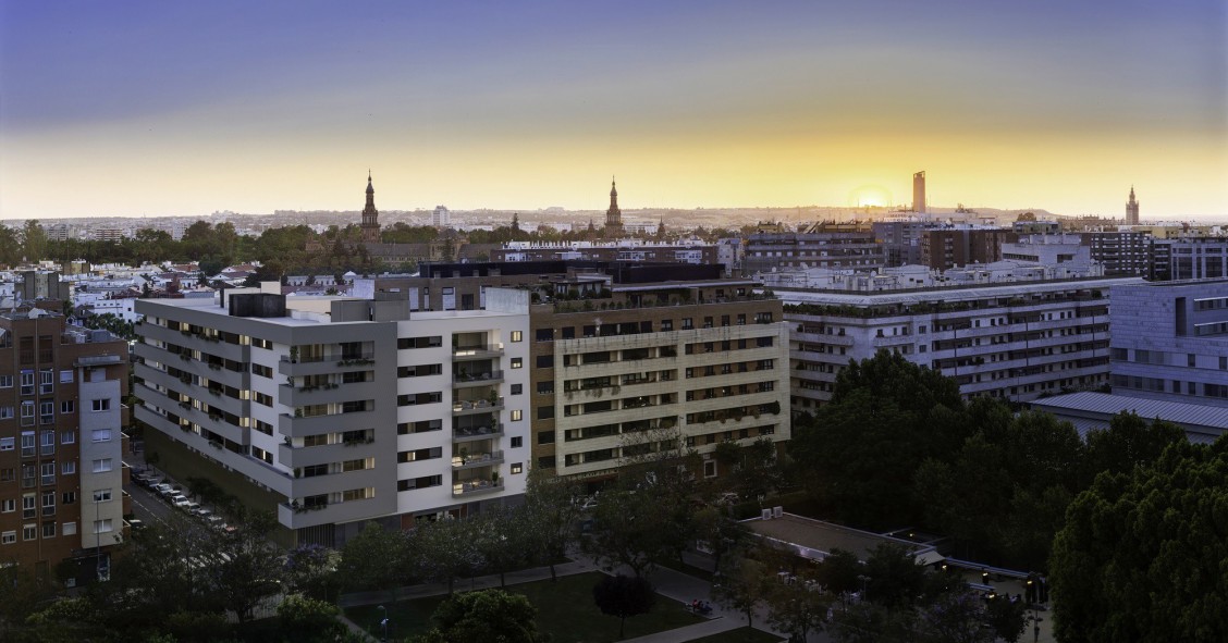 Archivo - Imagen de archivo de una promoción de obra nueva en Sevilla capital.
