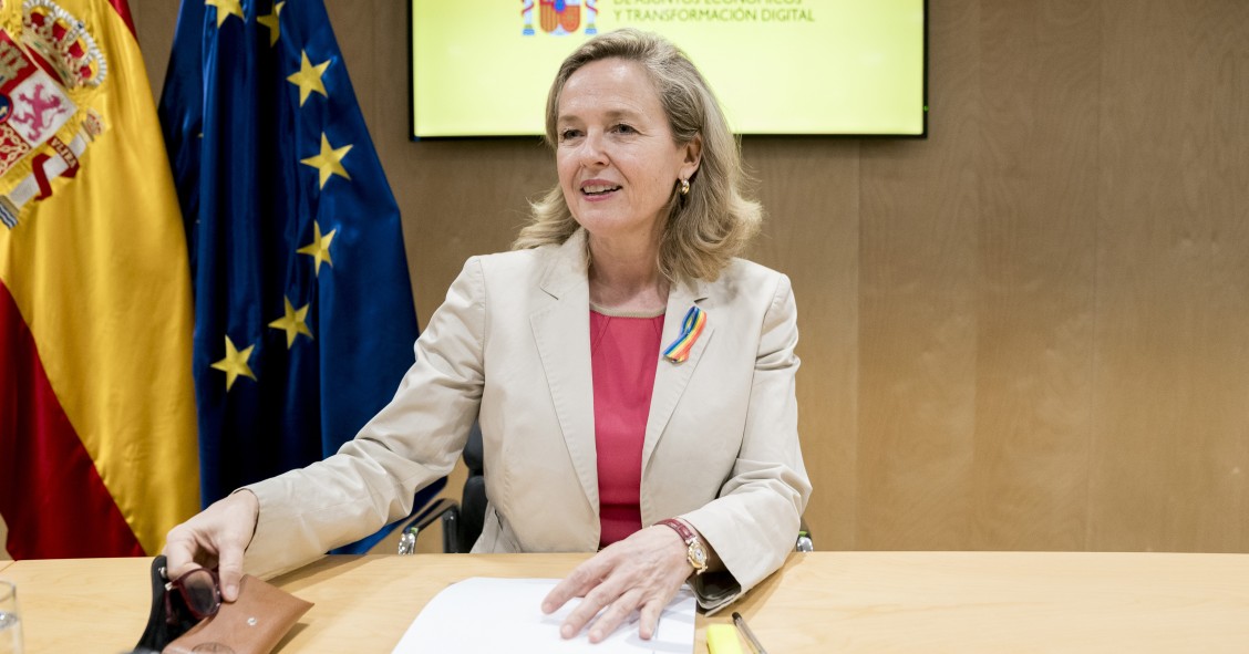La vicepresidenta primera y ministra de Asuntos Económicos y Transformación Digital, Nadia Calviño, a 29 de junio de 2023, en Madrid (España).