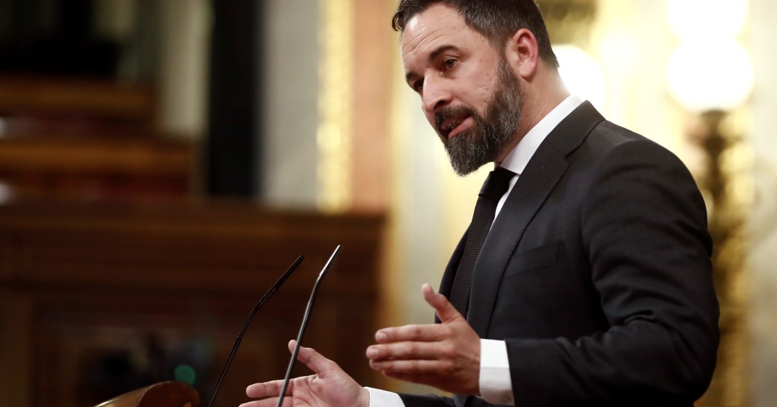 Santiago Abascal, líder de VOX. Piden acabar con el IVA por la compra de vivienda nueva habitual