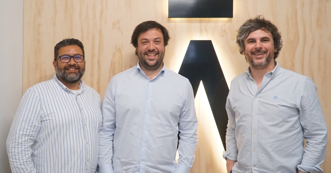 El ceo de Aticco, Gabriel Espín, el cso, Franz Palleres, y el cfo, Juan Carlos Morales.