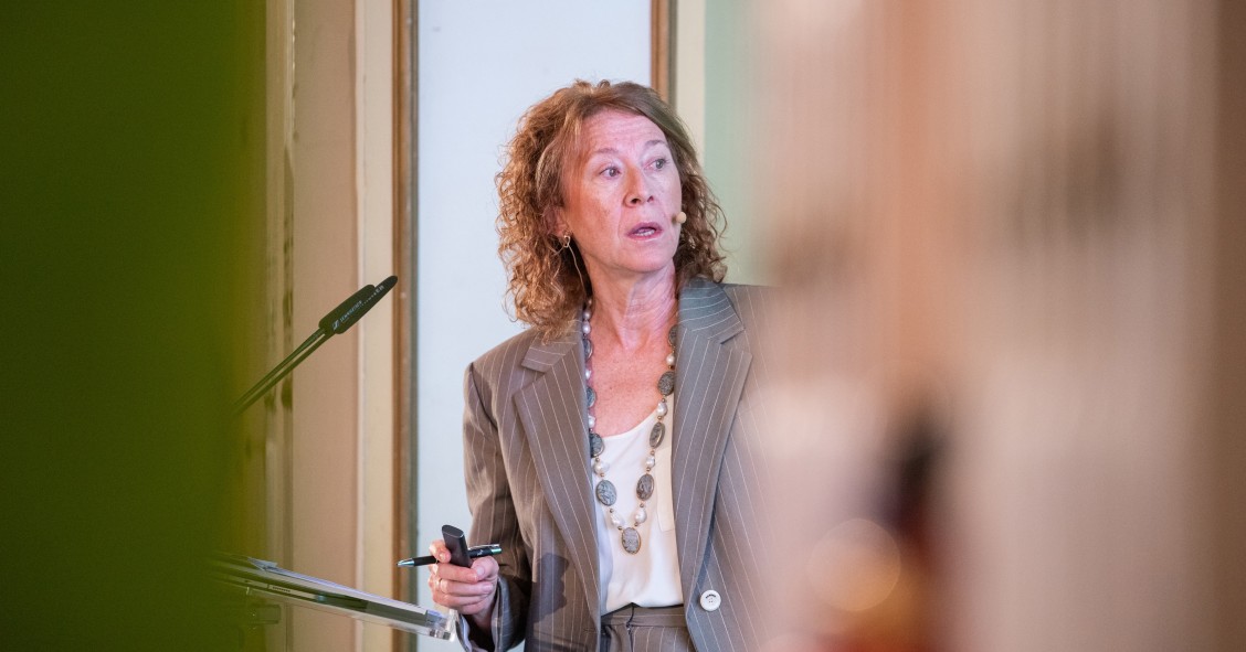 La gobernadora en funciones del Banco de España, Margarita Delgado, durante un desayuno empresarial, en el Casino Primitivo, a 26 de junio de 2024, en Albacete, Castilla-La Mancha (España). 