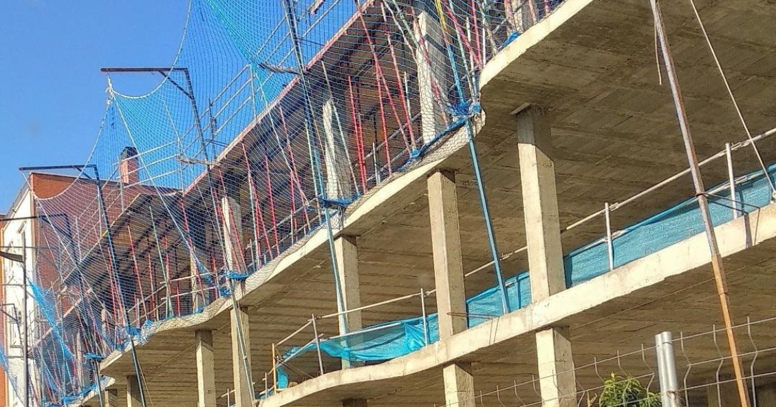 Archivo - Vivienda en construcción en Getafe.