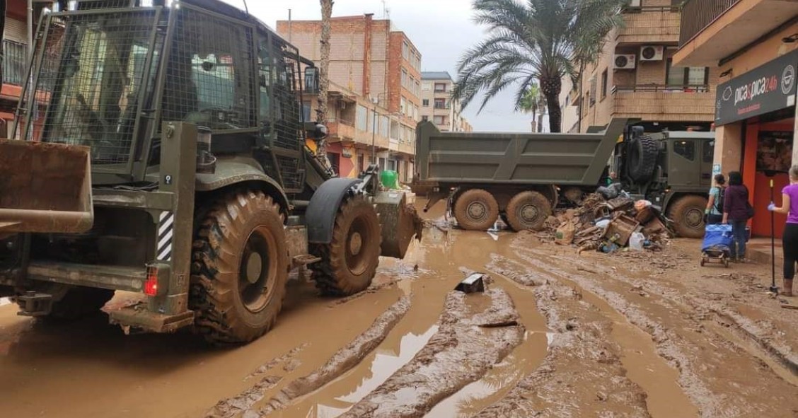 Danys causats per la DANA a Paiporta (València).