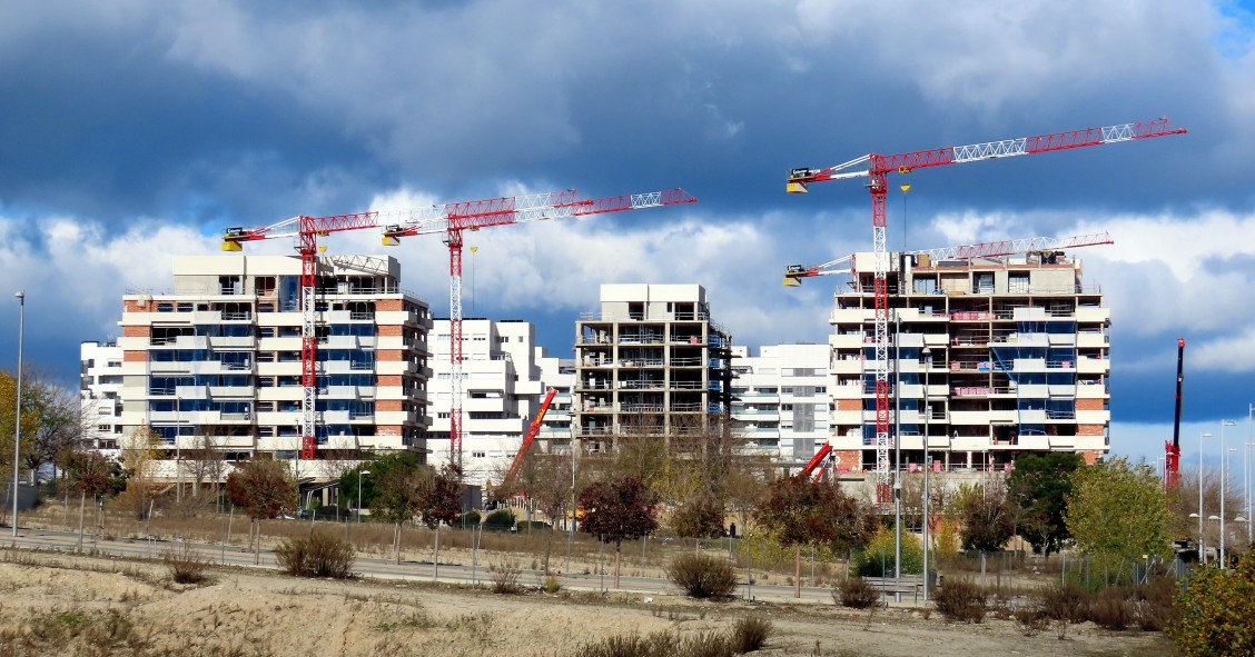Edificios de viviendas en construcción en Madrid