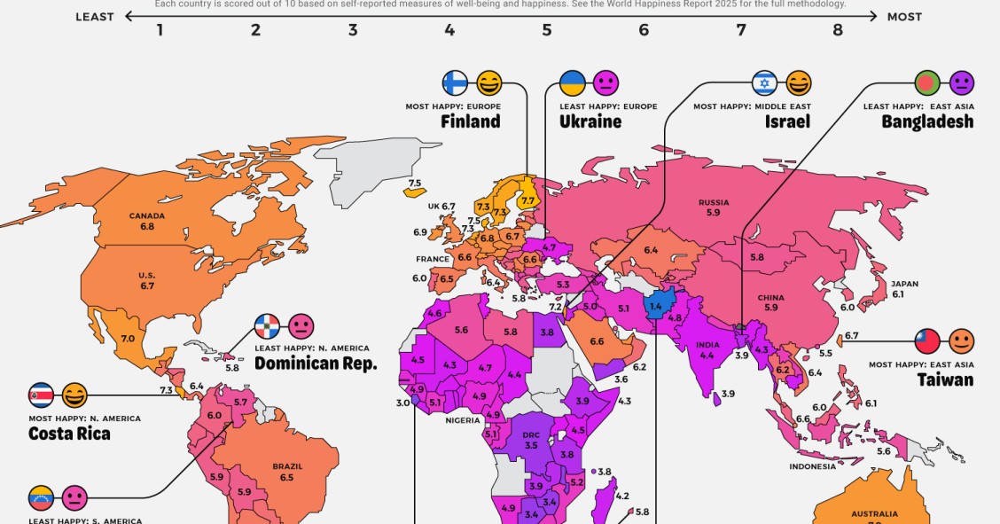 Países más felices del mundo
