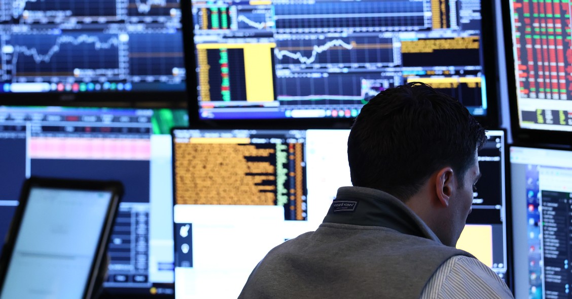 Broker de bolsa en Wall Street